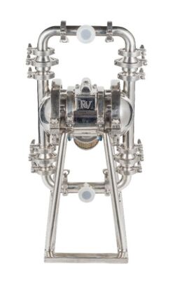 Pompe AODD résistant aux hautes températures avec une pression maximale de 120 psi et un diaphragme en PTFE
