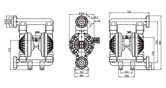 Pompes de transfert de diaphragme pneumatique de 40 mm pour le traitement des eaux usées et l'irrigation
