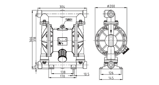 25mm 1&quot; pompe à diaphragme d'Aodd pour le submersible portatif de boue de ciment